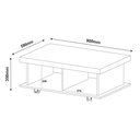 Ver imagem 4 de Mesa de Centro Retangular Tampo em Tamburato 50mm com Rodizios Dunas Bege