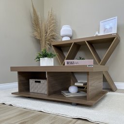 Mesa de Centro Retangular Tampo em Tamburato 50mm com Rodizios Dunas - 18