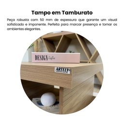 Mesa de Centro Retangular Tampo em Tamburato 50mm com Rodizios Dunas - 8