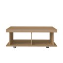 Ver imagem 3 de Mesa de Centro Retangular Tampo em Tamburato 50mm com Rodizios Dunas Bege