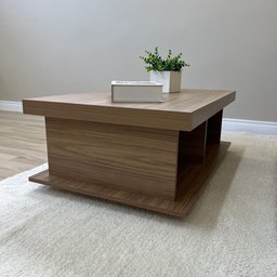 Mesa de Centro Retangular Tampo em Tamburato 50mm com Rodizios Dunas - 16