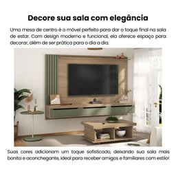 Mesa de Centro Retangular Tampo em Tamburato 50mm com Rodizios Dunas - 11