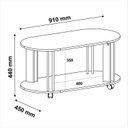 Ver imagem 3 de Mesa de Centro com Rodizios e Bordas Arredondadas Mundi