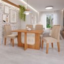 Ver imagem 1 de Sala de Jantar 4 Lugares 130 cm Amelia Cinamomo/Bege - Panorama Móveis