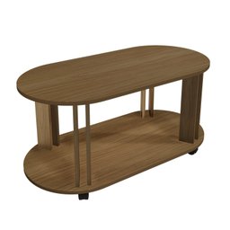 Mesa de Centro com Rodizios e Bordas Arredondadas Mundi - 2