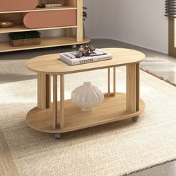 Mesa de Centro com Rodizios e Bordas Arredondadas Mundi - 1