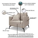 Ver imagem 6 de Kit 2 Poltronas E Sofá 2 Lugares 1,60m Pés Metálicos Areia