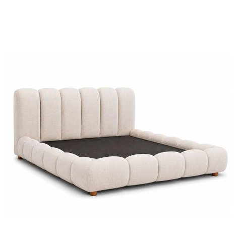 Cama Japonesa Queen Nuvem com Cabeceira Estofada Off White Sallar Home
