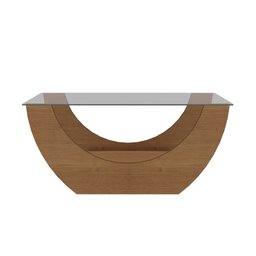 Mesa de Centro com Tampo de Vidro Temperado Tampo em MDF Onda - 17