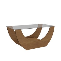 Mesa de Centro com Tampo de Vidro Temperado Tampo em MDF Onda - 3