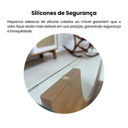 Mesa de Centro com Tampo de Vidro Temperado Tampo em MDF Onda - 9