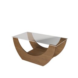 Mesa de Centro com Tampo de Vidro Temperado Tampo em MDF Onda - 19