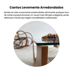 Mesa de Centro com Tampo de Vidro Temperado Tampo em MDF Onda - 10