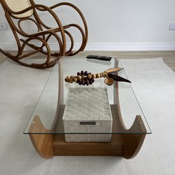 Mesa de Centro com Tampo de Vidro Temperado Tampo em MDF Onda - 14