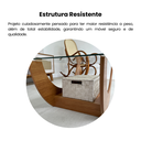 Ver mais imagens de Mesa de Centro com Tampo de Vidro Temperado e MDF Onda Marrom