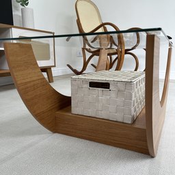 Mesa de Centro com Tampo de Vidro Temperado Tampo em MDF Onda - 11