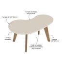 Ver imagem 3 de Mesa de Centro Design Orgânica Bege 100% MDF