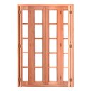 Ver imagem 3 de Porta Balcão Pantográfica Quadriculada com Veneziana Reto de Eucalipto Bat.14 Cm Esel - 216ax150l