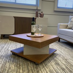 Mesa de Centro com Rodízio Quadrada Saara - 17