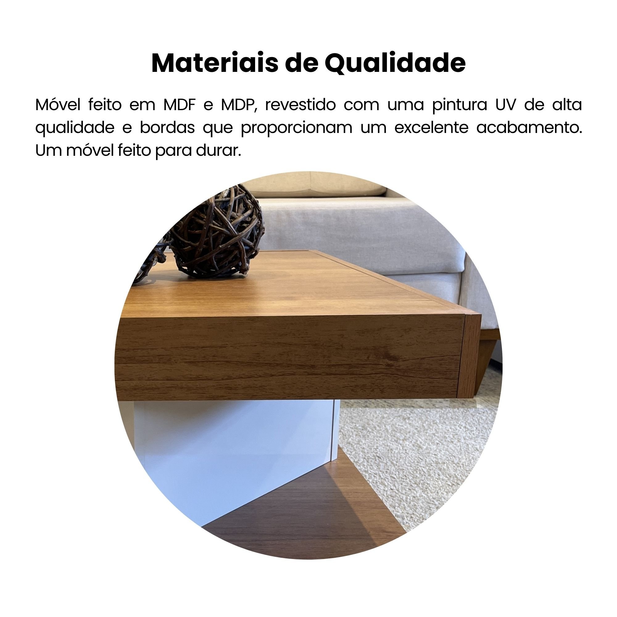 Mesa de Centro com Rodízio Quadrada Saara - 10