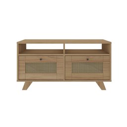 Mesa de Centro 2 Gavetas e Detalhe em Impressão Palha Trama - 20