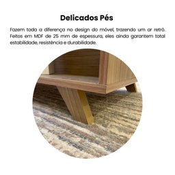 Mesa de Centro 2 Gavetas e Detalhe em Impressão Palha Trama - 8