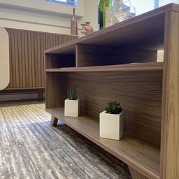 Mesa de Centro 2 Gavetas e Detalhe em Impressão Palha Trama - 13