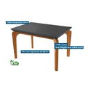 Ver imagem 2 de Conjunto: Mesa Sala Jantar Londrina C/ Tampo Madeirado C/ Vidro Canto Curvo 120x80cm e 4 Cadeiras