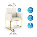 Ver imagem 4 de Poltrona Moderna/executiva Linho 3 Cores- Base Ferro Dourado - Bege