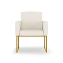 Ver imagem 2 de Poltrona Moderna/executiva Linho 3 Cores- Base Ferro Dourado - Bege