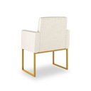 Ver imagem 3 de Poltrona Moderna/executiva Linho 3 Cores- Base Ferro Dourado - Bege