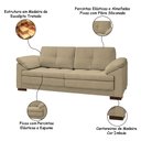 Ver imagem 3 de Sofá Decorativo Sala de Estar Marselha Fixo 2 Lugares 215cm Couro Bege - Mozzelar