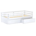Ver imagem 1 de Cama Solteiro Slim com 02 Gavetas e Grade de Proteção Madeira Maciça Branco Housin