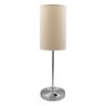 Abajur de Mesa Clássico Escovado Redondo com Interruptor e Cúpula Bege para Sala, Quart, Escritório - 5