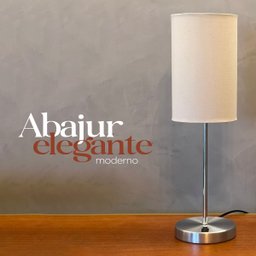 Abajur Luminária de Mesa Quarto ou Sala Redondo Escovado com Interruptor com Cúpula Bege - 4