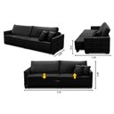 Ver imagem 2 de Sofá Cama Retrátil e Reclinável 2,10m com Molas Karen Veludo Preto Adonai Estofados