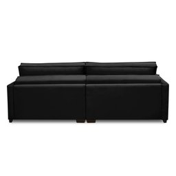 Sofá Cama Retrátil e Reclinável 2,10m com Molas Karen Veludo Preto Adonai Estofados - 7