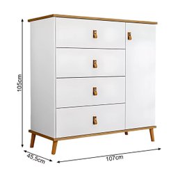Cômoda Jujuba com Sapateira em Mdf Elegante e Moderna:branco - 5
