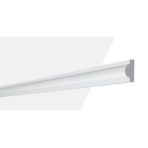 Kit com 15 Boiserie de Poliestireno 3cm X 21mm X 2m M2 Nmc Rodapés Branco
