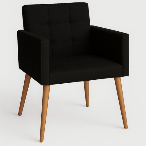 Poltrona Conforto para Sala Confortável Sala de Estar Resistente Sala de Espera Pés de Madeira