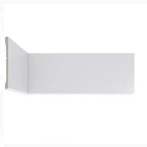 Kit 11,25m Linear Rodapé de Poliestireno Liso 7CMX2,25m Branco Casa Grassi