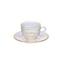 Ver imagem 1 de Conjunto de Xícaras de Café Hauskraft Menf 85ml Vidro com Detalhe Dourado 4 Peças