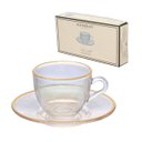 Ver imagem 2 de Conjunto de Xícaras de Café Hauskraft Menf 85ml Vidro com Detalhe Dourado 4 Peças