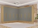 Ver imagem 1 de Guarda-Roupa Casal Modulado de Canto 15 Portas 6 Gavetas Multimóveis Madeirado/Cinza