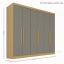 Ver imagem 4 de Guarda-Roupa Casal Modulado de Canto 15 Portas 6 Gavetas Multimóveis Madeirado/Cinza