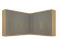 Ver imagem 2 de Guarda-Roupa Casal Modulado de Canto 15 Portas 6 Gavetas Multimóveis Madeirado/Cinza
