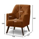 Ver imagem 5 de Poltrona Decorativa Retrô Recepção Magali Veludo Laranjado LANSOFBR Lansof Brasil POLTRONA MAGALI 1 