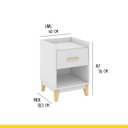 Ver imagem 3 de Mesa de Apoio Lateral 40 X 56 Cm 1 Gaveta 1 Nicho Pés Madeira Mdp Branco - Clicklar