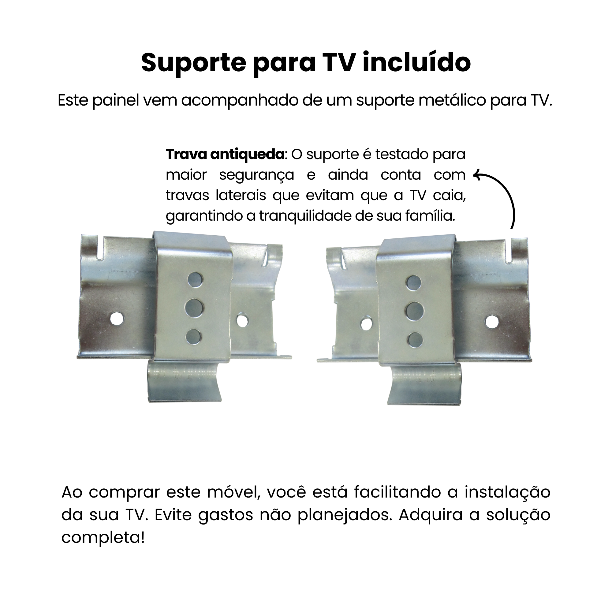 Painel Ripado para TV até 75 Polegadas 200cm 3 Gavetas 1 Prateleira Madagascar - 5