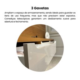 Painel para TV até 75 Polegadas 3 Gavetas 2m Presence - 10